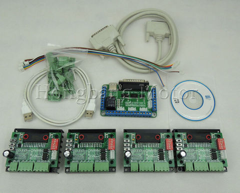 Cnc router mach3 4 AXIS Kit, tb6560 4 eje Motores paso a paso del controlador junta, para nema23 de dos fases, 3a Motores paso a paso ► Foto 1/3