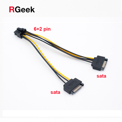 2 de alimentación SATA a 8 Pin (6 + 2) PCI Express PCI-E de la tarjeta de vídeo Adaptador de Cable de alimentación ► Foto 1/6