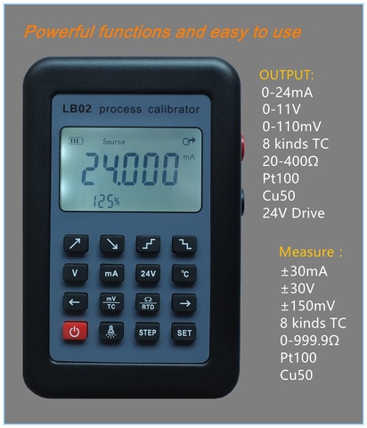 LB02 resistencia medidor de tensión de 4-20mA 0-10V/mV generador de señal fuente termopar PT100, proceso y temperatura probador de calibrador ► Foto 1/5