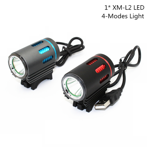 Faro delantero LED para bicicleta con puerto USB, 4,2 V-5V, carga 1x XM-L2, 1200LM ► Foto 1/6