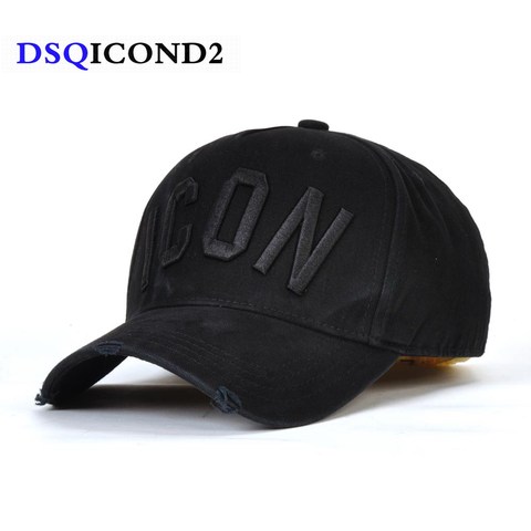 DSQICOND2 gorras de béisbol snapback de algodón DSQ letras gorra de alta calidad hombres mujeres diseño icono Logo gorra negra papá sombreros ► Foto 1/6