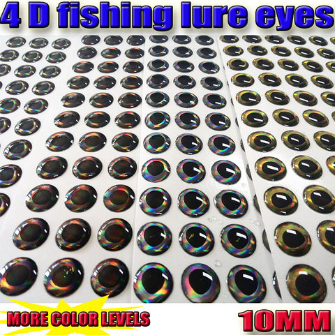 2017 Nuevo 4D señuelo de pesca ojos más color ojos de pez tamaño: 10 MM 4 papeles color total 308 unids/lote ► Foto 1/5