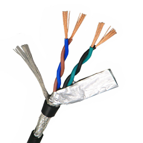 Cable de par trenzado blindado 0.2mm ² 4,6, 8 núcleos con doble escudo de cobre libre de oxígeno puro 485 Cable de control de señal 24AWG ► Foto 1/6