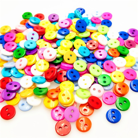 Botón pequeño de 8mm hecho a mano para niños, botón de decoración multicolor, bricolaje, 80 Uds. ► Foto 1/2