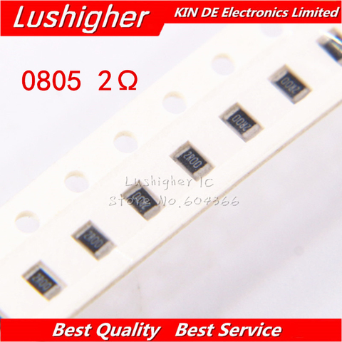 100 Uds 0805 SMD resistencia 5% 2ohm 2R0 2R00 2R ► Foto 1/2