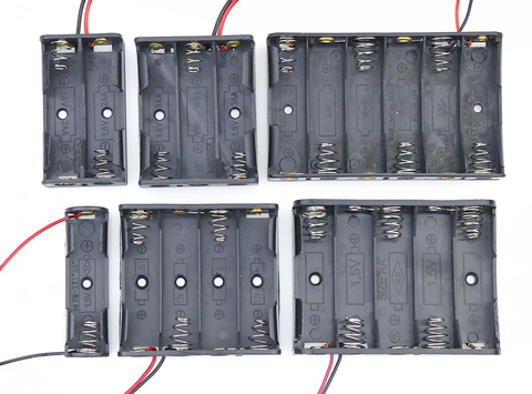 1 uds 1,5 V soporte de pilas AA caja de interruptor de 1/ 2 / 3 / 4 / 5/6/ranura para cable negro rojo lleva ► Foto 1/5