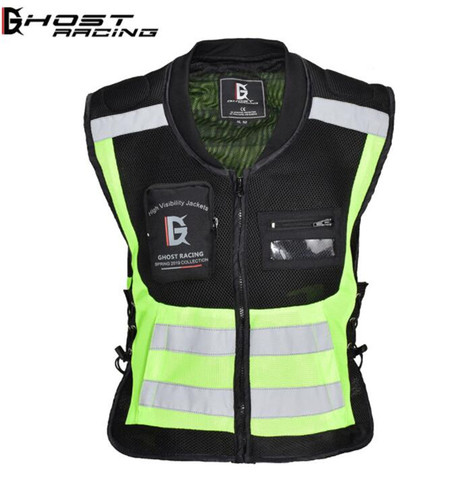 GHOST RACING-chaleco reflectante para motocicleta, chaqueta de seguridad sin mangas para deportes de carreras ► Foto 1/5