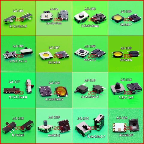 ChengHaoRan 16 modelos para elegir 1x3X6X3,5 MM 2PIN táctiles tacto botón Micro interruptor momentáneo 3x3 5x5 6x6 3x2 ► Foto 1/1