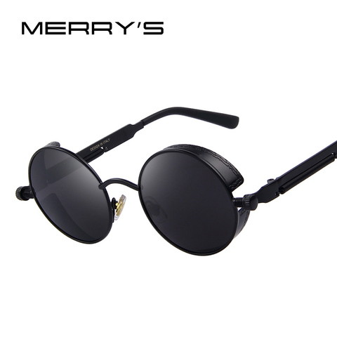 MERRYS-gafas de sol clásicas Steampunk para mujer, lentes de sol redondas de diseño de marca, UV400 ► Foto 1/6