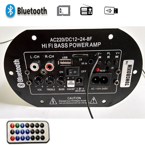 Coche \ hogar 12 V 220 V 30 W Amplificador Audio Bluetooth Amplificador dac USB FM radio TF jugador Subwoofer DIY amplificadores ► Foto 1/6