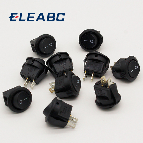 5* Small Round Black 2-Pin 2-Files 3A/250V 6A/125V Rocker Switch Seesaw Power Switch  ► Foto 1/5