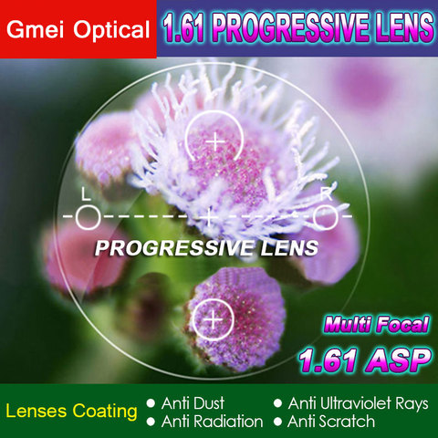 1.61 Digital de Forma Progresiva Libre Sin Línea Multi-Focal de Personaliz Con Revestimiento Antreflectante 2 Unids ► Foto 1/6