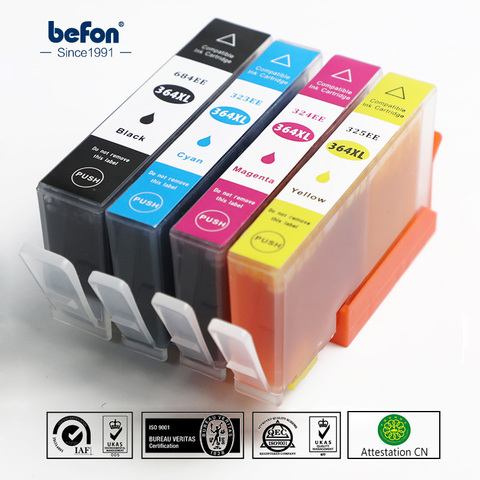 Befon Compatible 364 XL cartucho de repuesto para HP 364 HP364 684EE cartucho de tinta Deskjet serie 3070A 5510 6510 B209a C510a impresora ► Foto 1/6