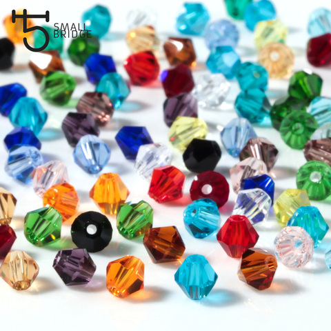 4mm checa espaciador suelto Bicone cristal perlas para joyería hacer accesorios de costura Diy talló los granos cristalinos al por mayor Z201 ► Foto 1/6