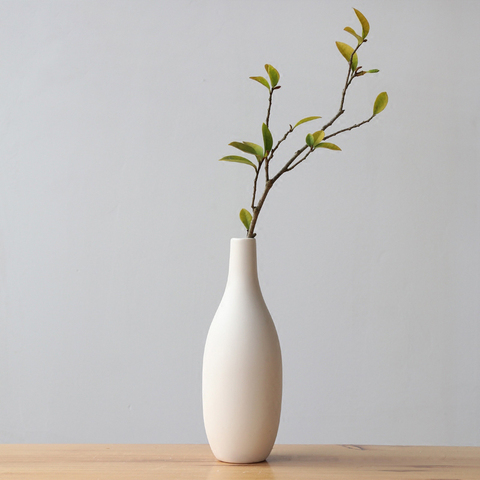 Florero de cerámica blanco mate minimalista, jarrón de porcelana para plantas hidropónicas, Decoración de mesa para el hogar ► Foto 1/6