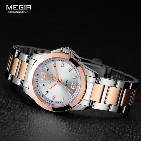 Reloj Megir acero Simple relojes de pulsera de cuarzo para las mujeres el minimalismo analógicas reloj para mujer reloj impermeable relojes 5006L-7N0 ► Foto 1/6