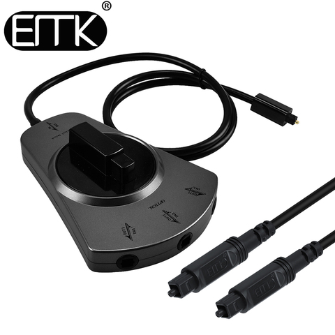 EMK-Interruptor de Audio óptico Toslink Digital, 3 vías, SPDIF, caja Hub para reproductor de CD y DVD ► Foto 1/6