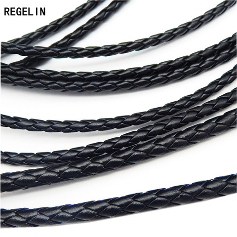 REGELIN-pulsera de cuero sintético trenzado de 5 metros, cuerda redonda de 3/4/5/6mm, fabricación de collares y pulseras ► Foto 1/4