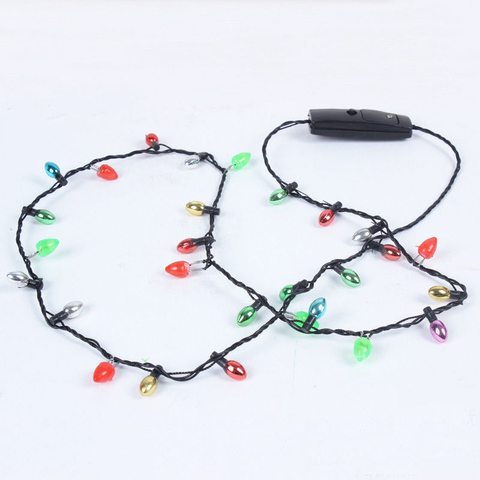 Mini collar con luz intermitente para disfraz de luces de navidad, 8 bombillas LED, decoraciones navideñas, 1 uds., 669 ► Foto 1/6