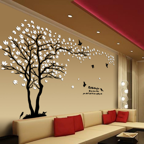 Nueva llegada amantes árbol acrílico cristal pared pegatinas DIY arte pared decoración pegatinas sala de estar tv sofá pared 3d Decoración ► Foto 1/6