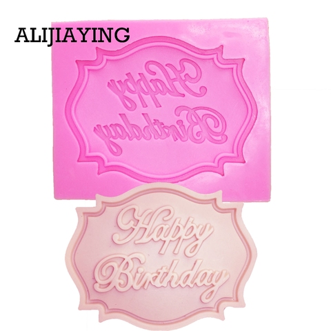 M0070 Feliz cumpleaños Carta forma silicona molde chocolate fondant pastel decoración herramientas molde cupcake ► Foto 1/6