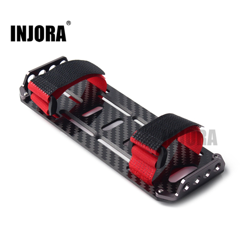 INJORA RC Car batería de fibra de carbono placa de montaje con lazo para 1/10 RC Crawler Car Axial SCX10 90046 ► Foto 1/6