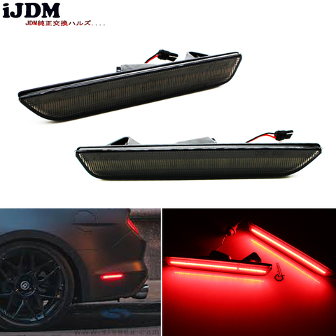 IJDM para coche Mustang LED marcador lateral trasero lámparas con 96-SMD-4014 luces LED para 2015-2017 Ford Mustang blanco rojo 12 V ► Foto 1/6