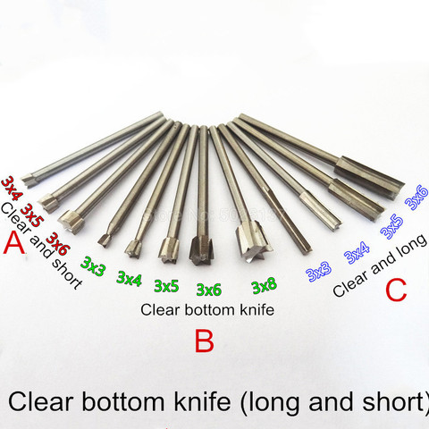 Cuchillo de limpieza de vástago de 2,35-3MM, fresa de fresado de grabado, herramienta de limpieza de fondo transparente de acero blanco ► Foto 1/1