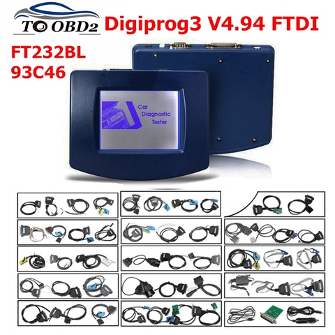 Digiprog3 conjunto completo DIGIPROG 3 V4.94 odómetro programador DigiprogIII kilometraje correcto de la herramienta para muchos coches con enchufe de la UE ► Foto 1/6