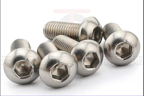 Pernos de cabeza redonda de acero inoxidable, Tornillos con cabeza hexagonal de cabeza redonda de M6 x 8/10/12/14/16/18/20/25mm, Perno de cabeza de seta, 50 Uds. ► Foto 1/2