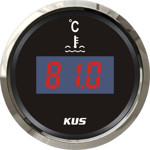 Nuevo KUS 52mm coche barco Digital de temperatura de agua para potenciador Turbo de coche agua medidor de temperatura Indicador 25-120 grados Celsius 12V 24V ► Foto 1/6