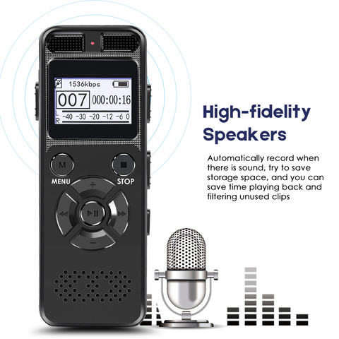 Secreto grabadora de voz Digital de Audio 8 GB 16 GB portátil profesional grabadora MP3 para apoyo de hasta 64G TF TARJETA DE V32 ► Foto 1/6