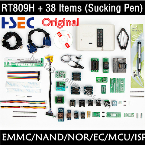 Original RT809H EMMC Nand Flash programador extremadamente rápido programador Universal USB + 38 Adaptador + CD software Edid betterthan RT809F ► Foto 1/6