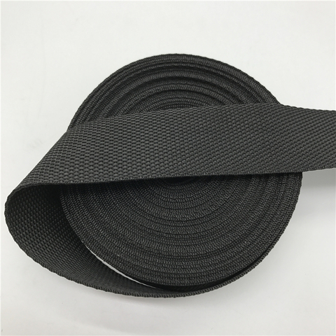 10 15mm 20mm 25mm 30mm 38mm 50mm ancho 5 yardas negro correa de las correas de Nylon mochila de flejado bolsas artesanía ► Foto 1/1