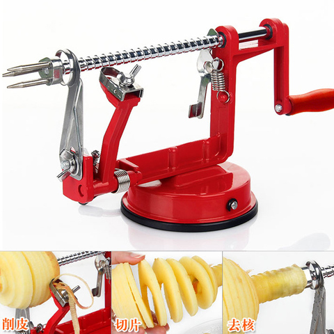 1 Unidades de herramientas de fruta 3in1 máquina de pelado de manzana máquina de corte de fruta cortador de cocina peladora de manzana (00153) ► Foto 1/1