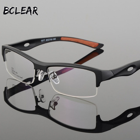 Marco de gafas BCLEAR atractivo para hombre diseño distintivo marca cómoda TR90 medio marco cuadrado deportes gafas marco gafas ► Foto 1/6