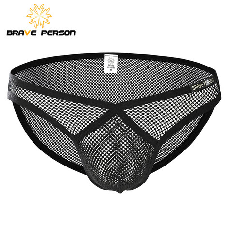 BRAVE PERSON calzoncillos ropa interior hombres moda Sexy transparente ropa interior cintura baja Tipo V malla calzoncillos hombres calzoncillos Gay B1149 ► Foto 1/6