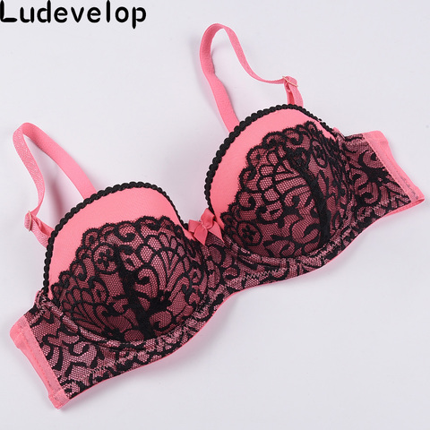 Ludevelop Push Up Sexy de encaje para las mujeres sujetador de media Copa azul negro blanco rosa Bralette 34 36 38 40 B C media taza sujetador ► Foto 1/4