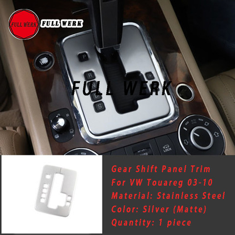 1pc de acero inoxidable estilo de coche Panel de cambio de marchas Trim etiqueta cubierta de marco para Volkswagen Touareg 2003-2010 accesorios de Interior ► Foto 1/1