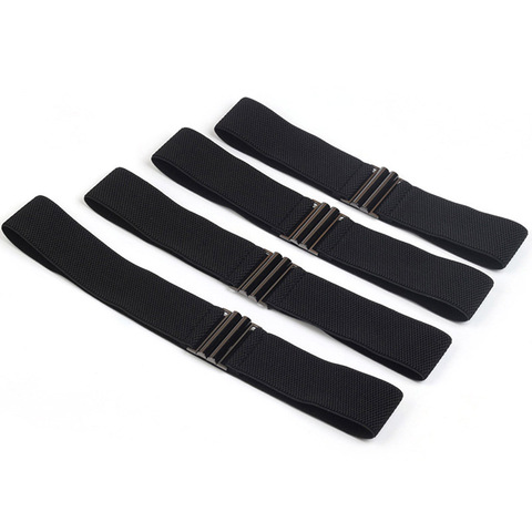 Cinturón ancho de banda elástica para mujer, cinturón sencillo con hebilla negra para vestido de tirantes, accesorios de decoración ► Foto 1/6