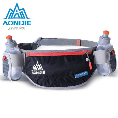 AONIJIE-riñonera para correr para hombre y mujer, botella de hidratación, riñonera impermeable para trotar, paquete de cintura con dos botellas de agua, 250ml ► Foto 1/6