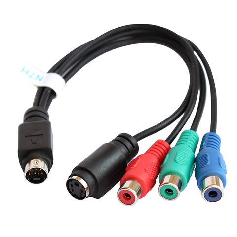 7 Pasadores s-video a hembra RGB/3 RCA y 4 Pasadores s-video femalecomponent cable 20 CM para PC DVD HDTV ► Foto 1/4