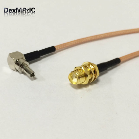 Conector SMA, Cable Pigtail CRC9, mamparo hembra SMA, interruptor de conector CRC9 macho, ángulo recto, Cable RG316 de 15cm 6 