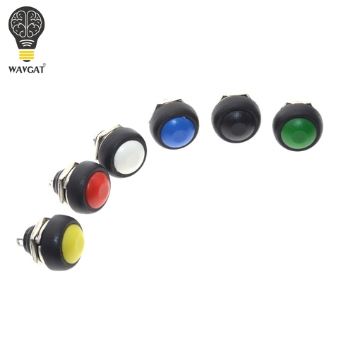 WAVGAT-botón de encendido/apagado momentáneo impermeable, Interruptor redondo de PBS-33B, 12mm, 6 uds. ► Foto 1/5