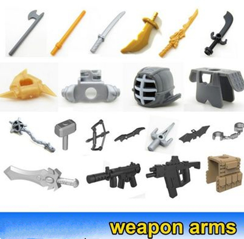 20 piezas MOC DIY piezas de ladrillo arma armas cuchillo espada SWAT figuras bloques de construcción piezas DIY ladrillos set bloques juguetes parte ► Foto 1/2