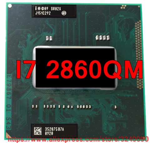 Procesador de ordenador portátil lntel Core I7 2860QM SR02X, versión oficial CPU (8M Cache/2,5 GHz-3,6 GHz/Quad-Core) i7-2860qm ► Foto 1/1