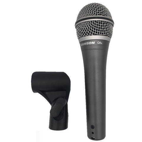Micrófono Vocal dinámico profesional Q8 Original SAMSON Q8X, versión actualizada, micrófono de mano con bolsa de transporte y clip ► Foto 1/6