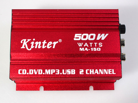 Kinter-amplificador potencia Subwoofer para coche, amplificador de Audio estéreo, Hi-Fi, 12V, 2 canales, USB, Mini Digital para motocicleta/barco/MP3/MP4/CD ► Foto 1/1