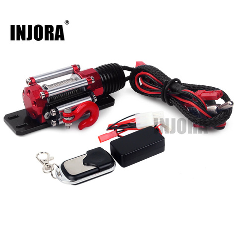 INJORA-cabrestante metálico inalámbrico para coche de control remoto, receptor de control remoto para camión trepador de control remoto 1:10, Axial SCX10 90046 D90 Traxxas TRX4 ► Foto 1/6