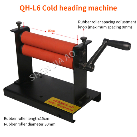 Máquina de laminación manual de rollo para laminado en frío y QH-L6, longitud de rodillo de goma de 15cm, 1 ud. ► Foto 1/6